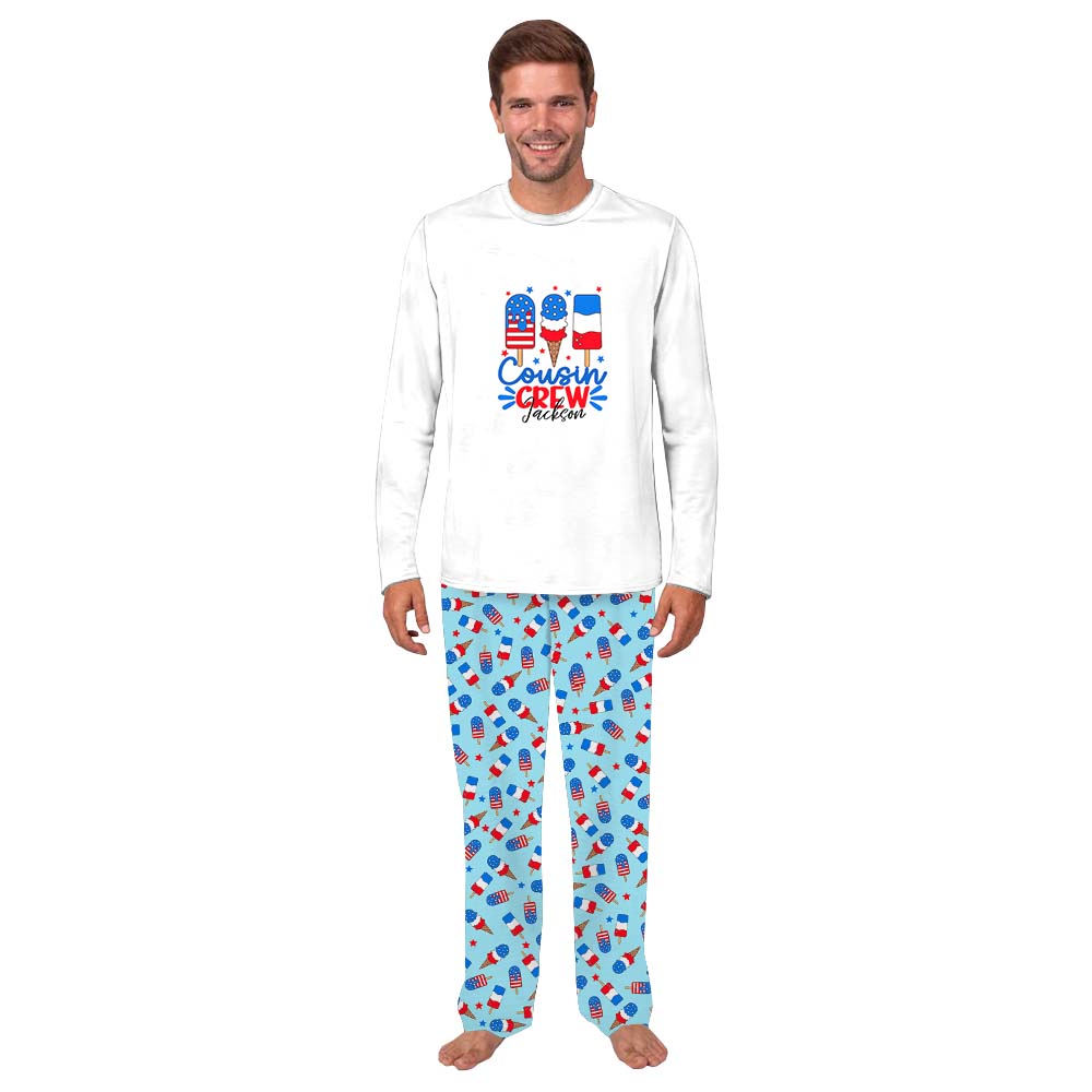 Cute Custom Name Ice Cream 4th of July Pajamas For The Whole Family