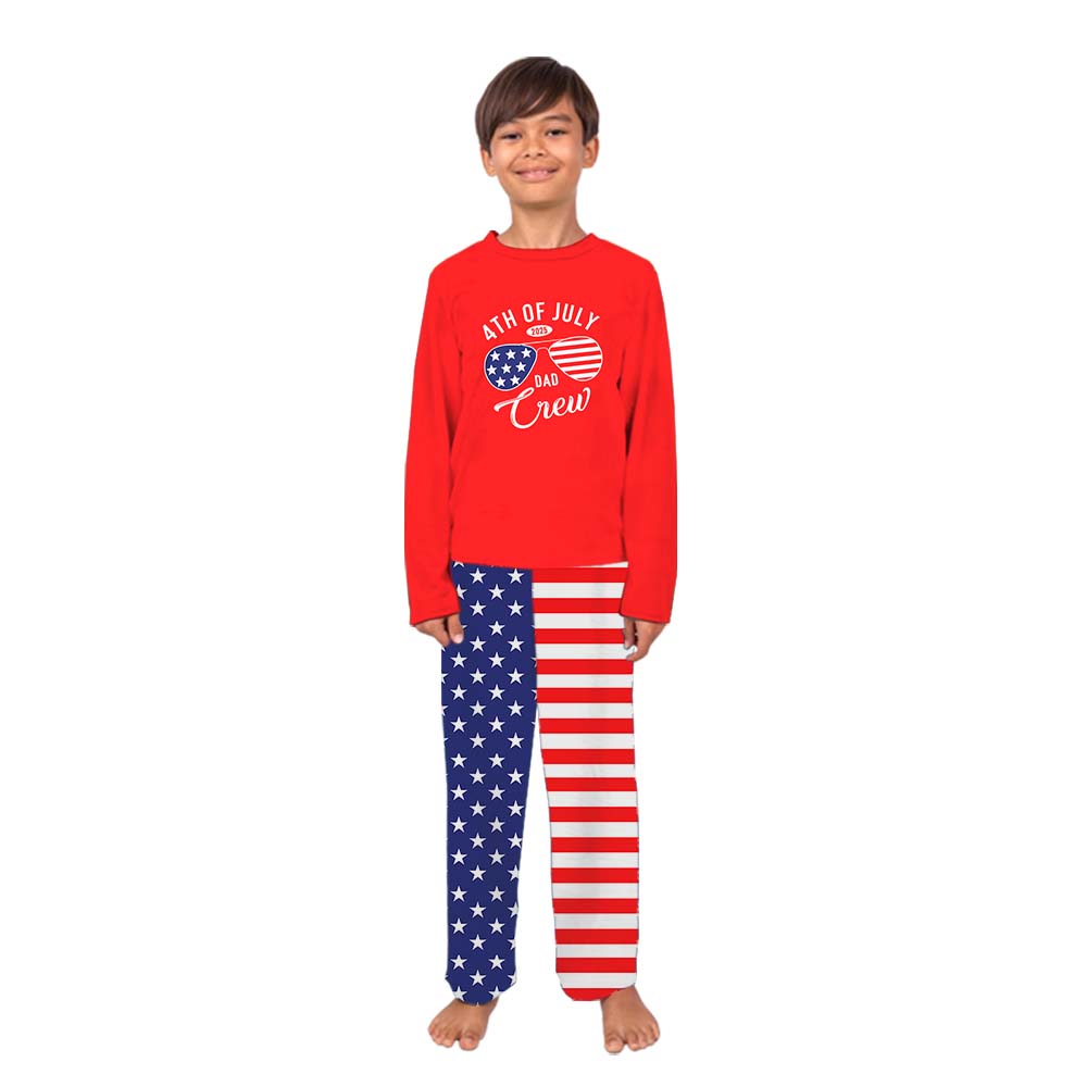 Personalized Family Crew 4th Of July Family Matching Pajamas With Dog
