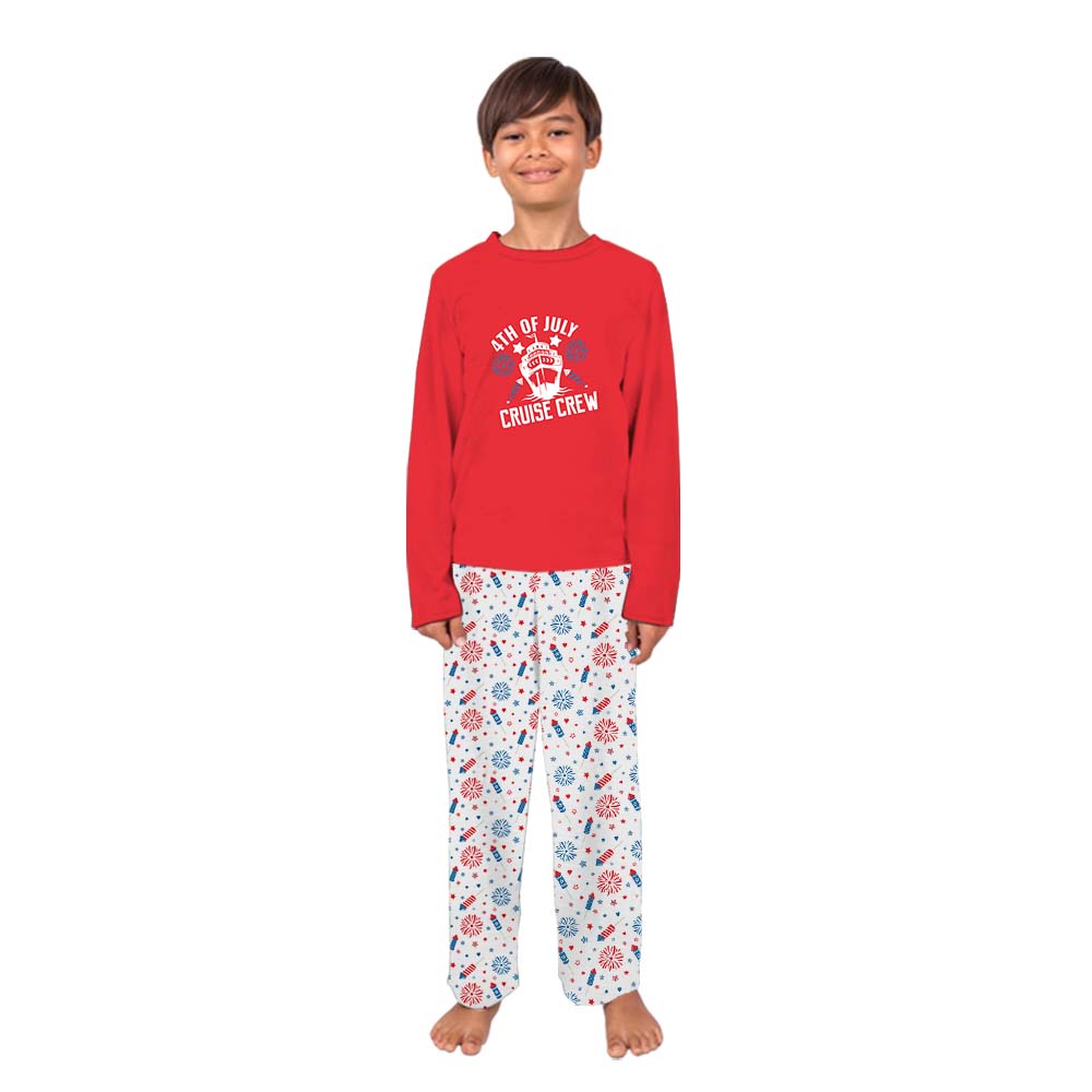 Red Cruise Crew Dog Matching 4th Of July Pajamas Red Cruise Crew Dog Matching 4th Of July Pajamas