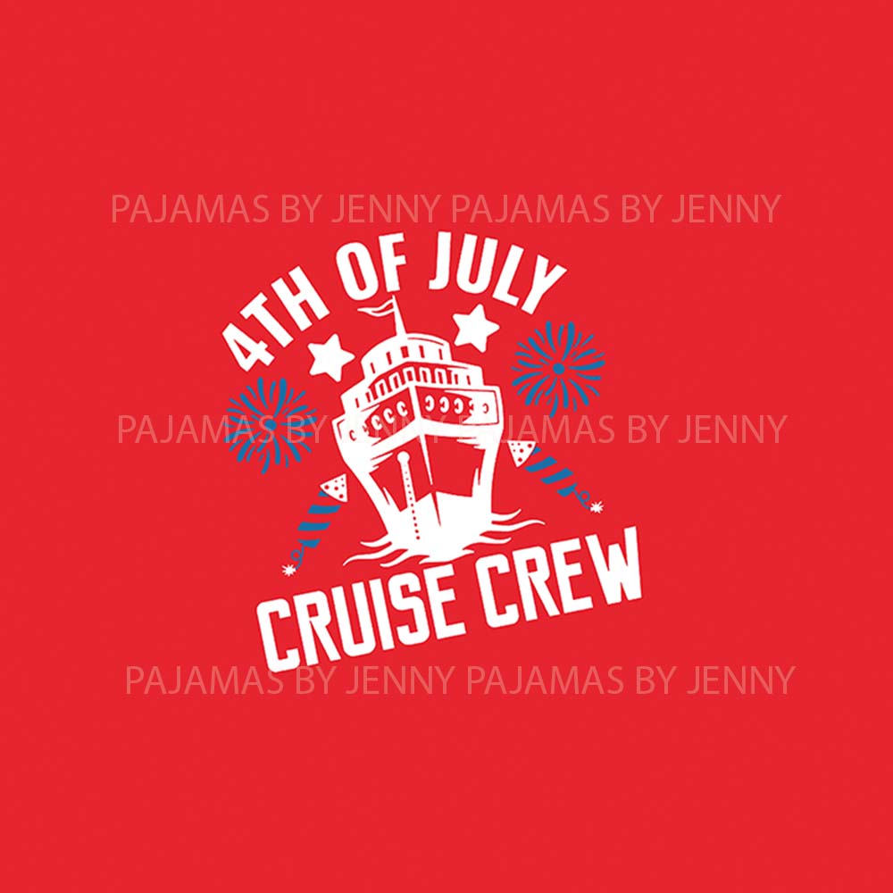 Red Cruise Crew Dog Matching 4th Of July Pajamas Red Cruise Crew Dog Matching 4th Of July Pajamas