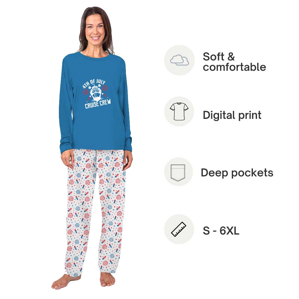 Festive Cruise Crew Family Matching 4th of July PJs Festive Cruise Crew Family Matching 4th of July PJs