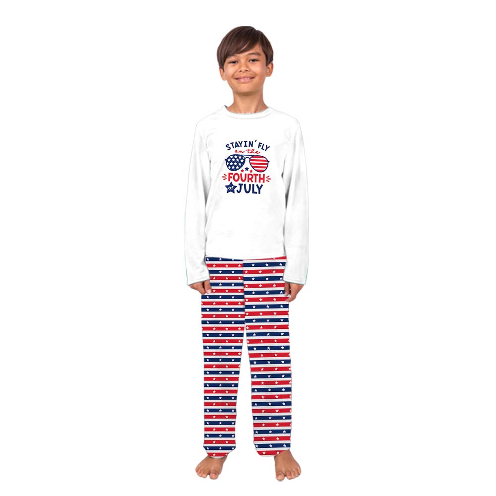 Stayin Fly On The Fourth Of July Family Matching Pajamas With Dog Stayin Fly On The Fourth Of July Family Matching Pajamas With Dog