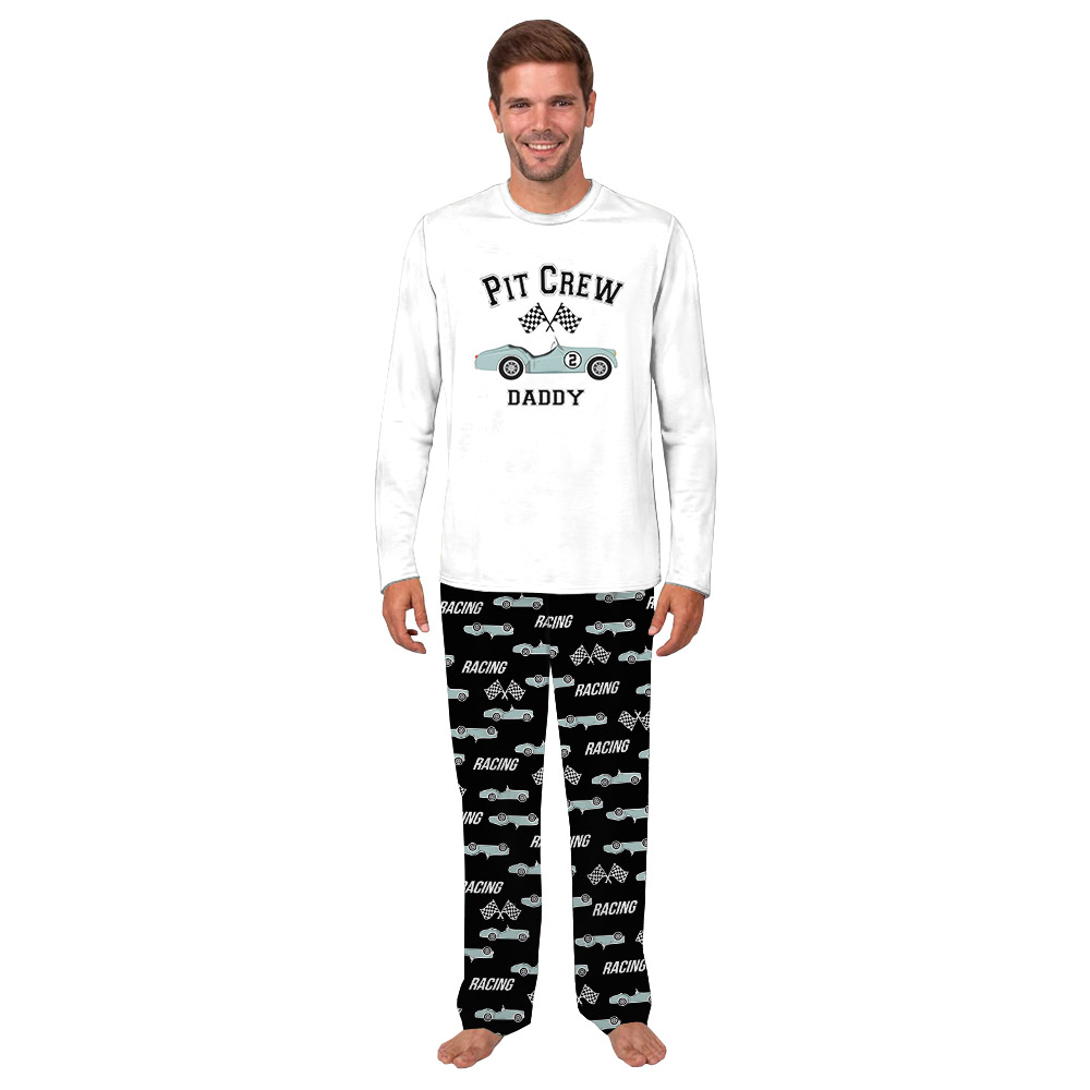 Customizable Matching Family Pit Crew Race Car Pajamas Customizable Matching Family Pit Crew Race Car Pajamas