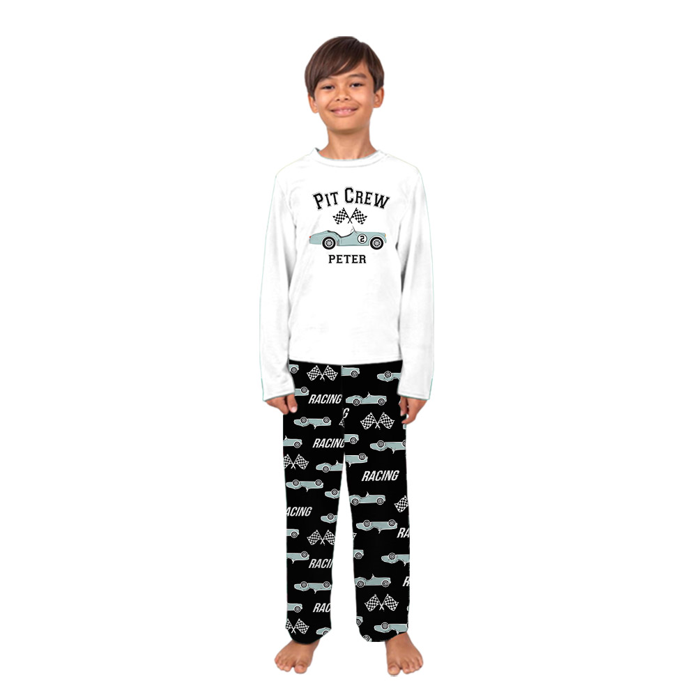 Customizable Matching Family Pit Crew Race Car Pajamas Customizable Matching Family Pit Crew Race Car Pajamas