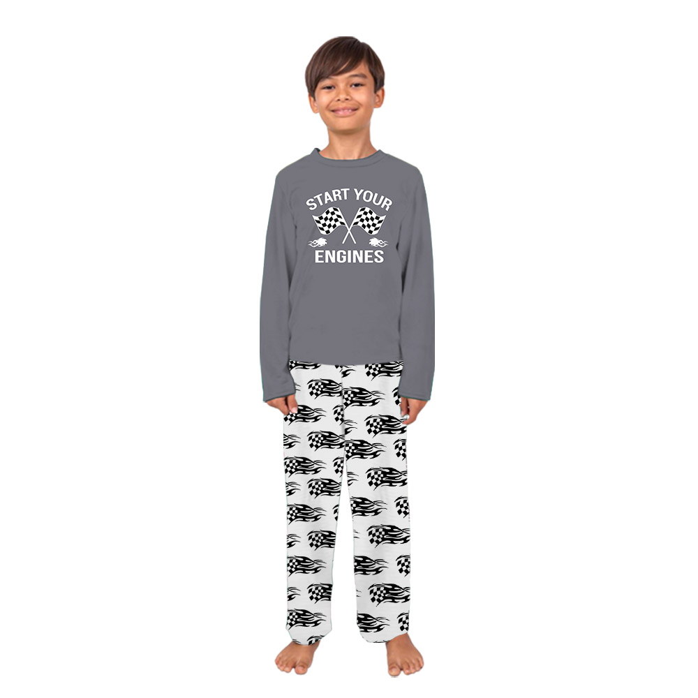 Race Car Pajamas For Adults And Kids Saying Start Your Engines Race Car Pajamas For Adults And Kids Saying Start Your Engines