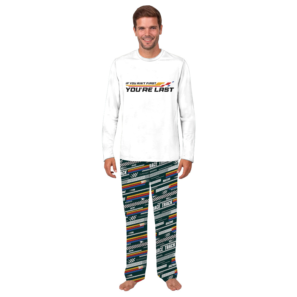 Race Car Lover Pajamas Saying If You Ain't First You're Last Race Car Lover Pajamas Saying If You Ain't First You're Last