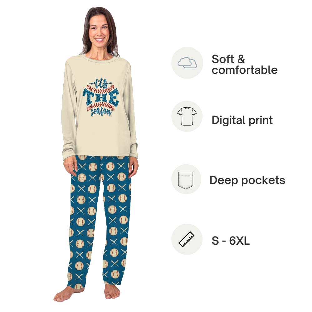 Tis The Season Baseball Matching Family Pajamas With Dog Tis The Season Baseball Matching Family Pajamas With Dog