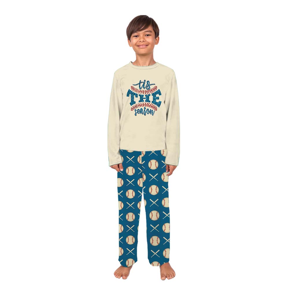 Tis The Season Baseball Matching Family Pajamas With Dog Tis The Season Baseball Matching Family Pajamas With Dog