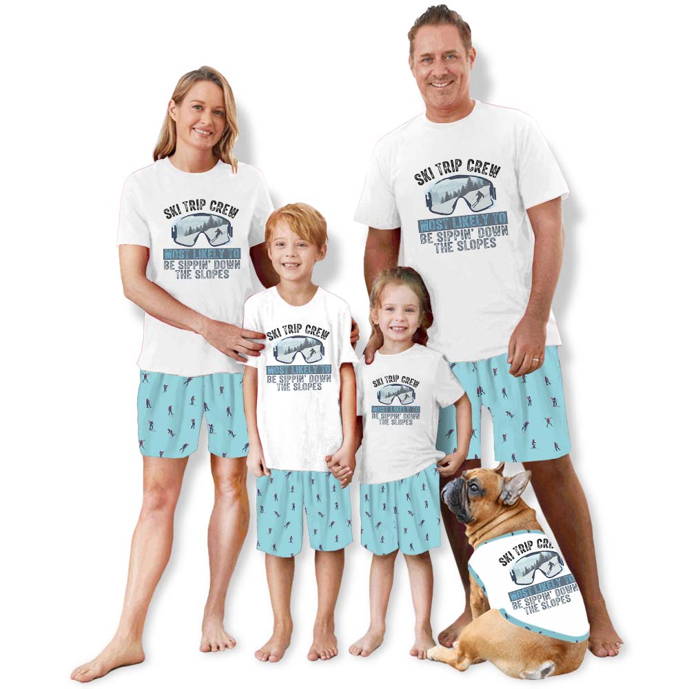 Ski Trip Crew Most Likely To Matching Family Pajama Shorts Set Ski Trip Crew Most Likely To Matching Family Pajama Shorts Set