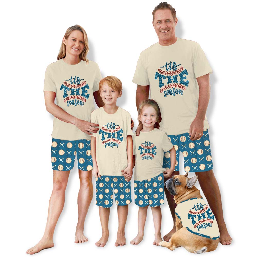 Baseball Tis The Season Sport Pajama Short Set Baseball Tis The Season Sport Pajama Short Set