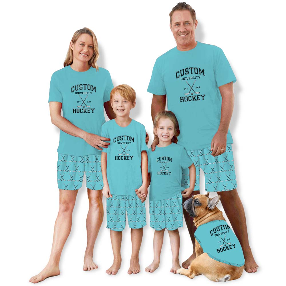 Personalized Name Hockey Pajama Short Set Personalized Name Hockey Pajama Short Set