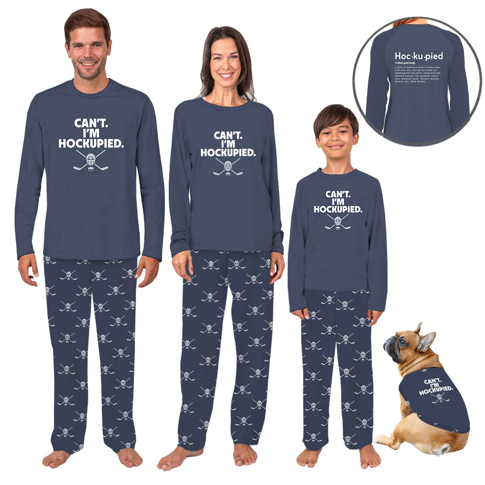 Funny Busy Hockey Life Matching Family PJs Funny Busy Hockey Life Matching Family PJs