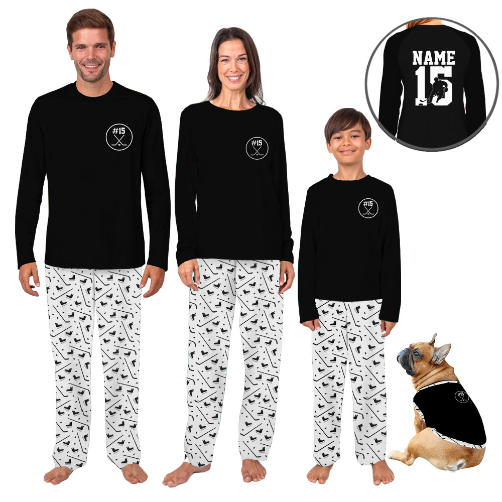 Personalized Your Hockey PJs Front And Back Personalized Your Hockey PJs Front And Back