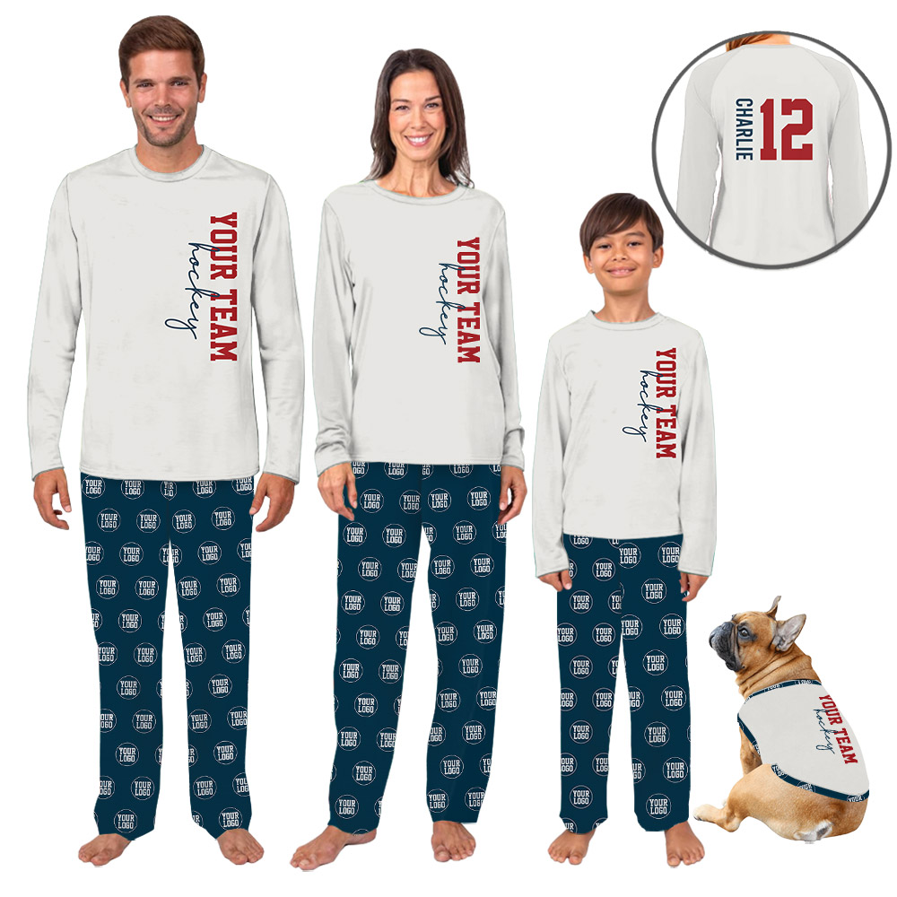 Unique Custom Logo Name Number Hockey Jammies