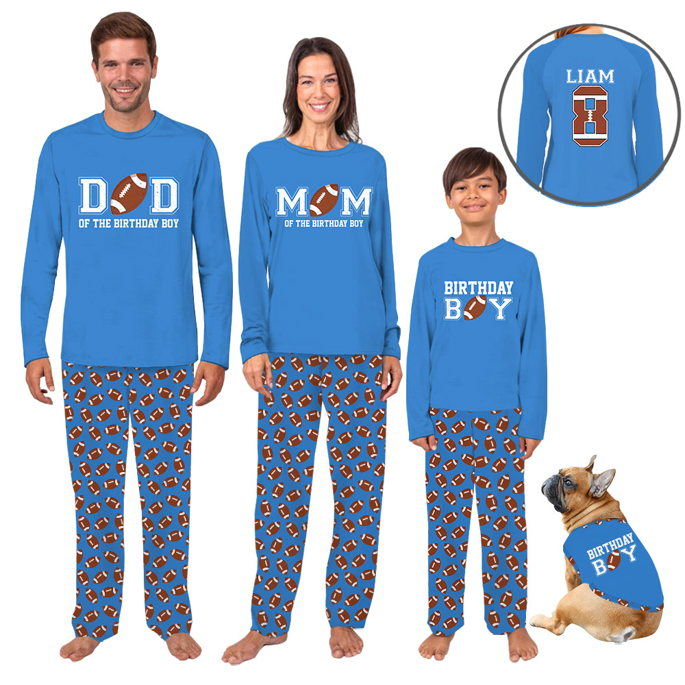 Custom Birthday Boy American Football Pajamas Custom Birthday Boy American Football Pajamas