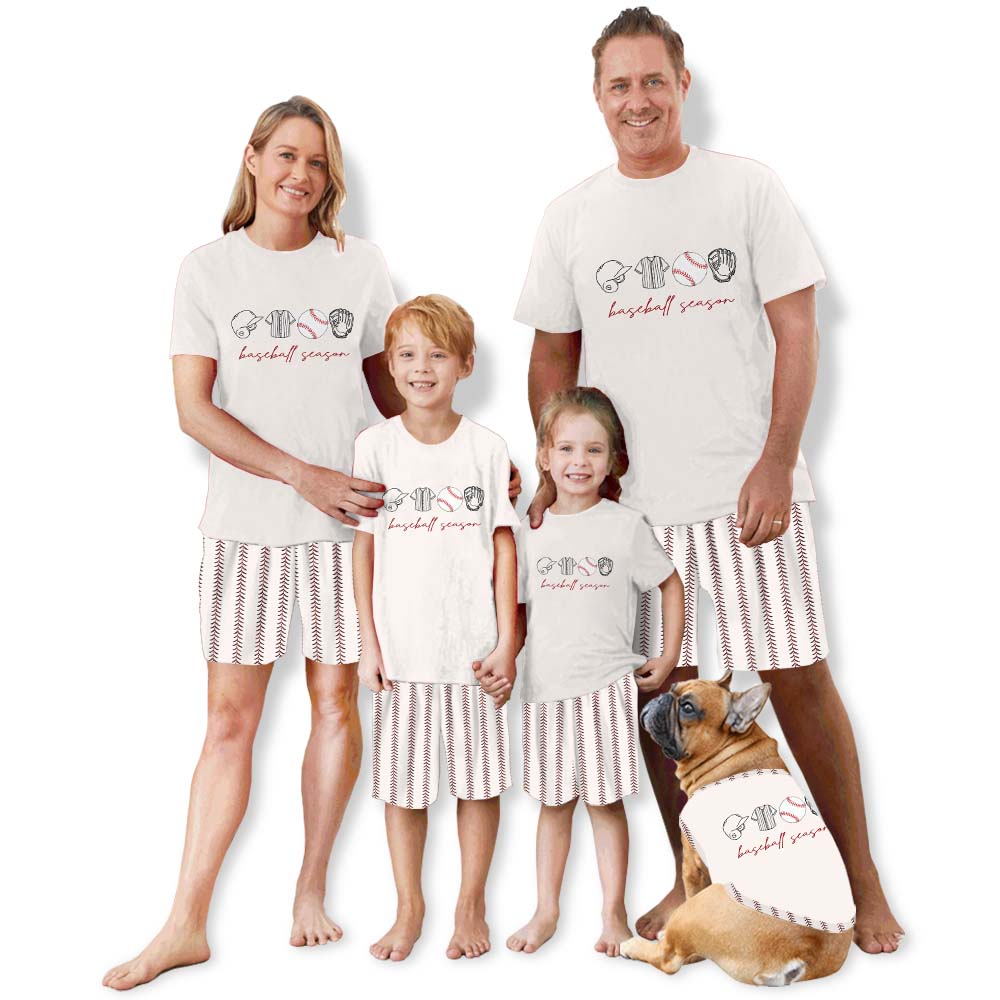 Festive Baseball Season Matching Pajamas Sport Festive Baseball Season Matching Pajamas Sport
