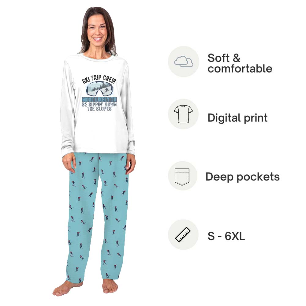 Funny Ski Trip Crew Most Likely To Owner And Dog Pajamas Funny Ski Trip Crew Most Likely To Owner And Dog Pajamas