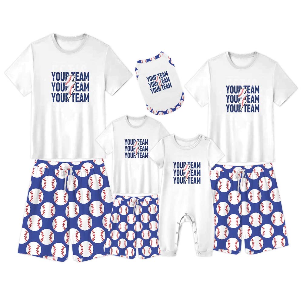 Custom Name Baseball Pajamas For Adults Short Sleeves Custom Name Baseball Pajamas For Adults Short Sleeves