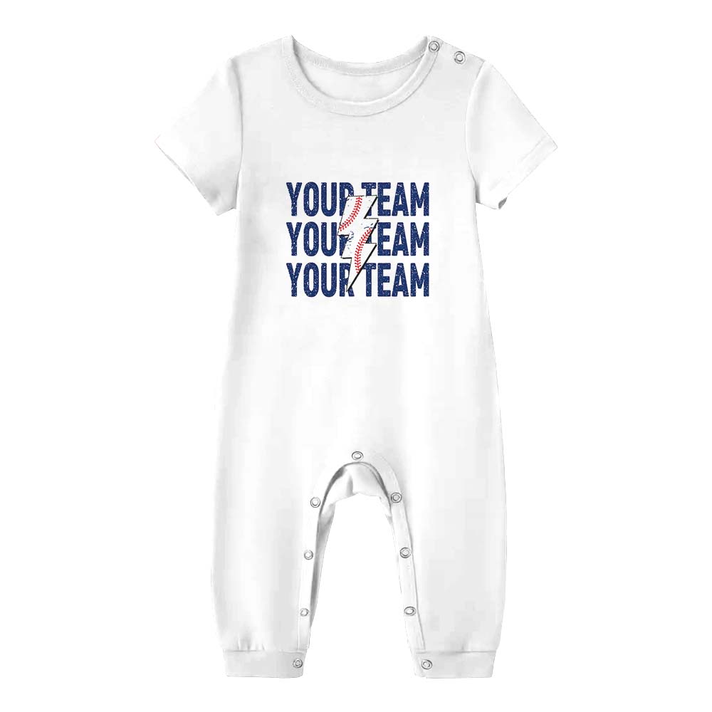 Custom Name Baseball Pajamas For Adults Short Sleeves Custom Name Baseball Pajamas For Adults Short Sleeves