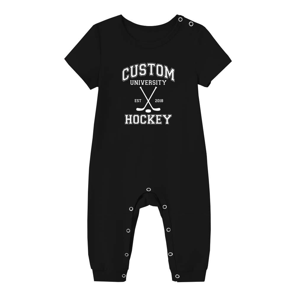 Hockey University Custom Name Sports Pajamas For Youth Short Set Hockey University Custom Name Sports Pajamas For Youth Short Set