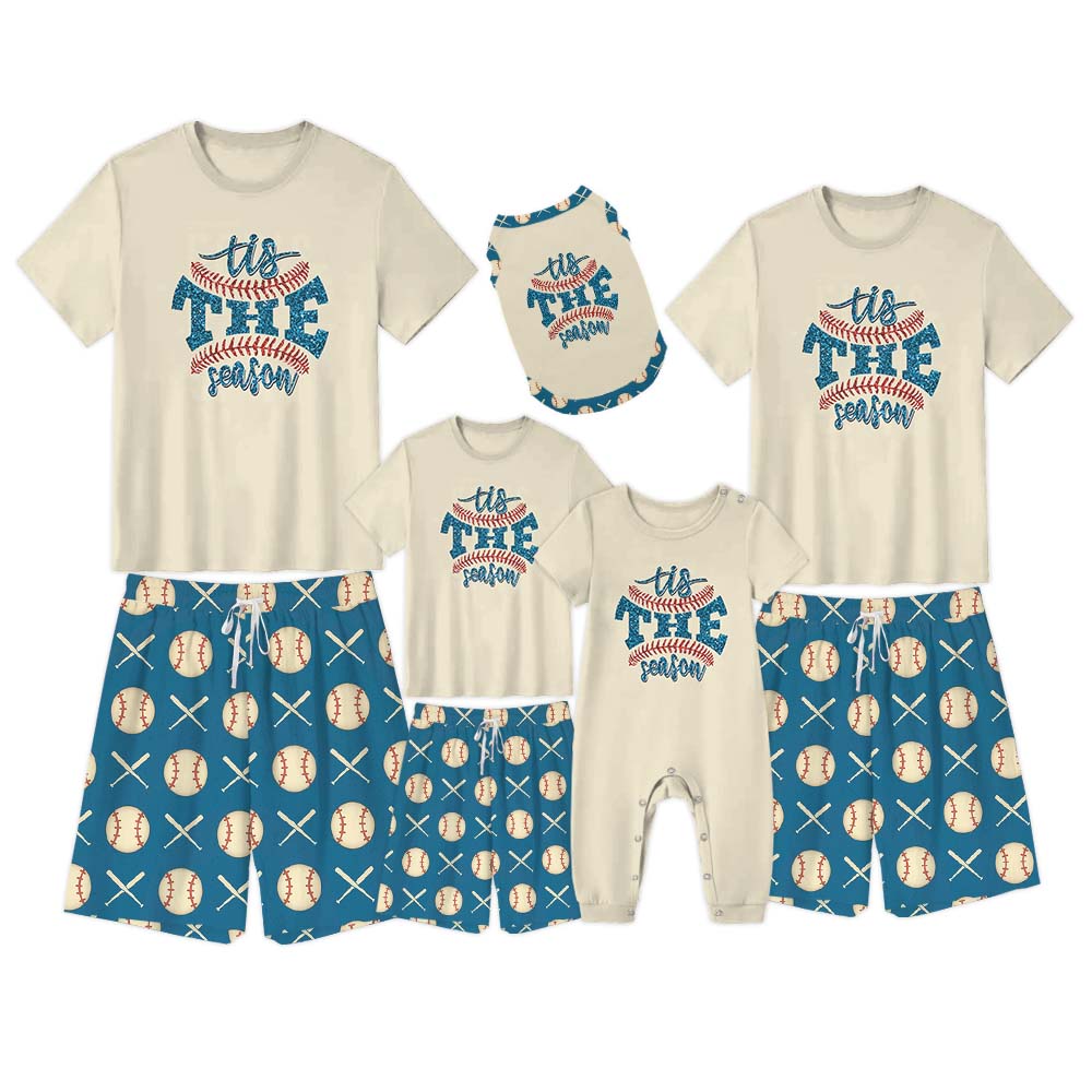 Baseball Tis The Season Sport Pajama Short Set Baseball Tis The Season Sport Pajama Short Set
