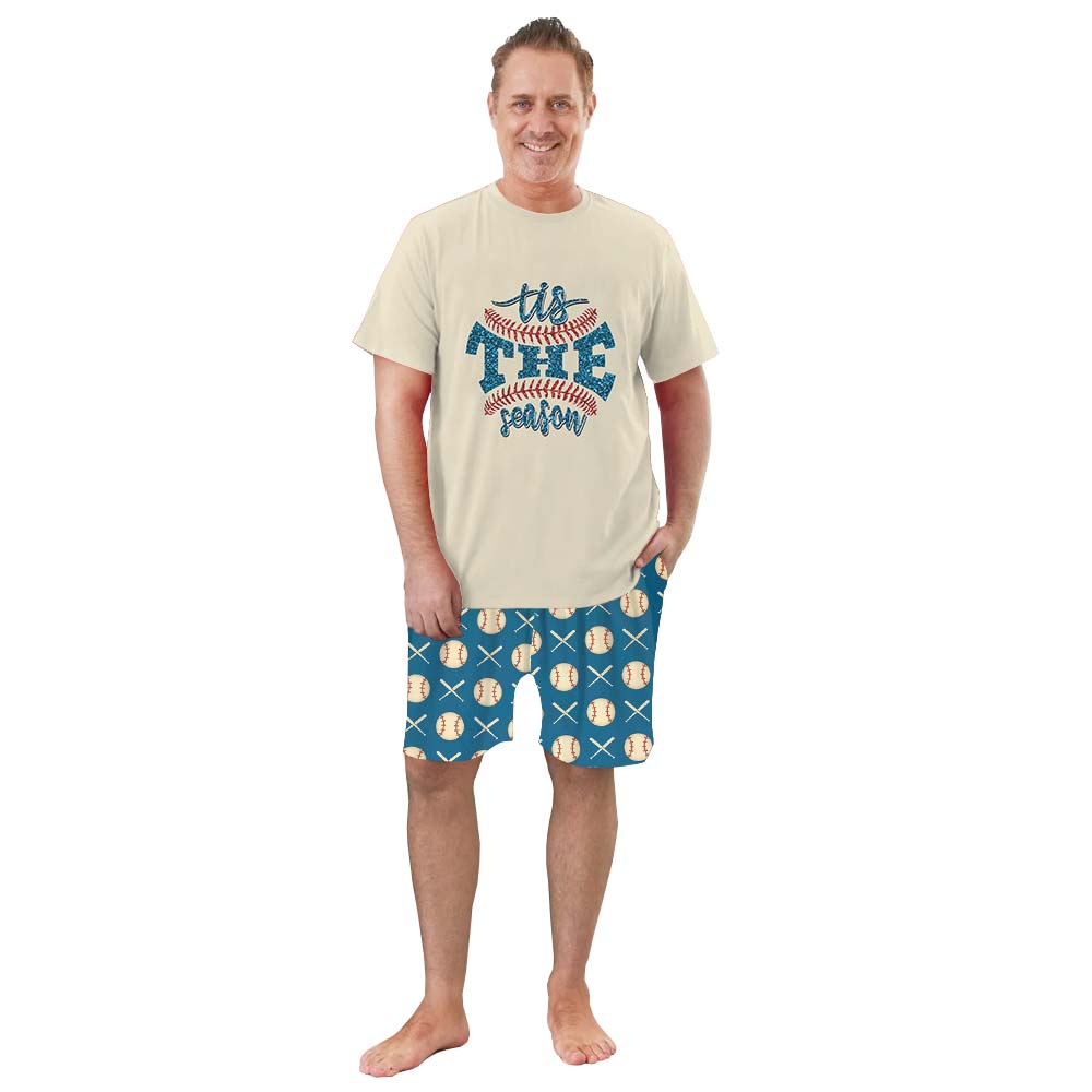 Baseball Tis The Season Sport Pajama Short Set Baseball Tis The Season Sport Pajama Short Set