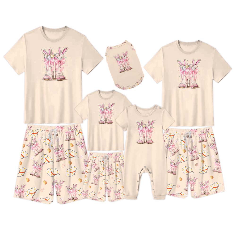 Festive Howdy Easter Pajamas Short Sets Festive Howdy Easter Pajamas Short Sets