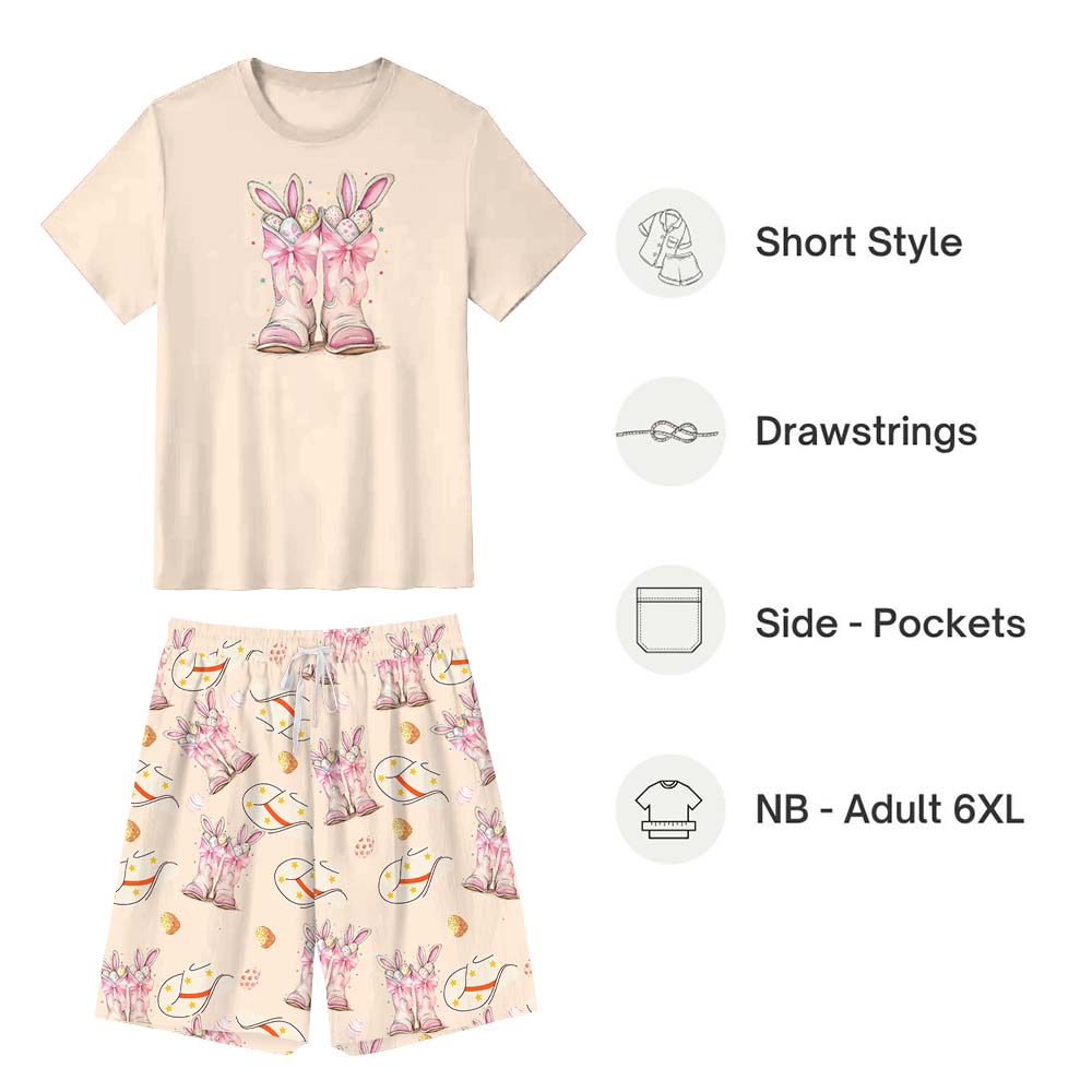 Festive Howdy Easter Pajamas Short Sets Festive Howdy Easter Pajamas Short Sets