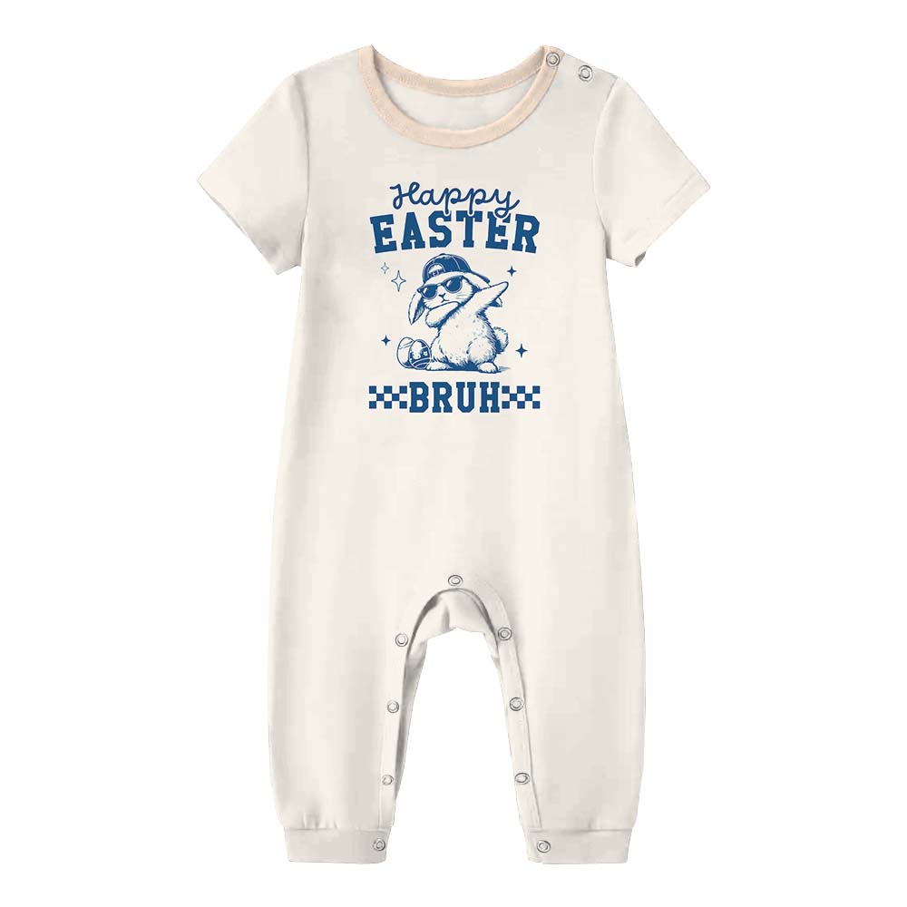 Cute Happy Easter Bruh Pajamas For Adults Short Sleeves Cute Happy Easter Bruh Pajamas For Adults Short Sleeves