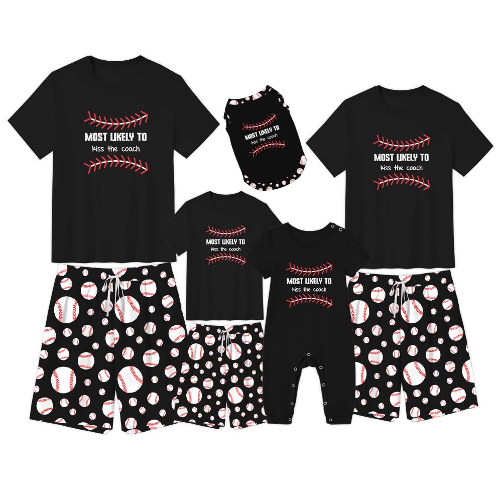 Hilarious Sayings Most Likely To Baseball Pajama Short Set Hilarious Sayings Most Likely To Baseball Pajama Short Set