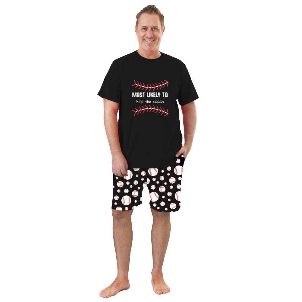 Hilarious Sayings Most Likely To Baseball Pajama Short Set Hilarious Sayings Most Likely To Baseball Pajama Short Set