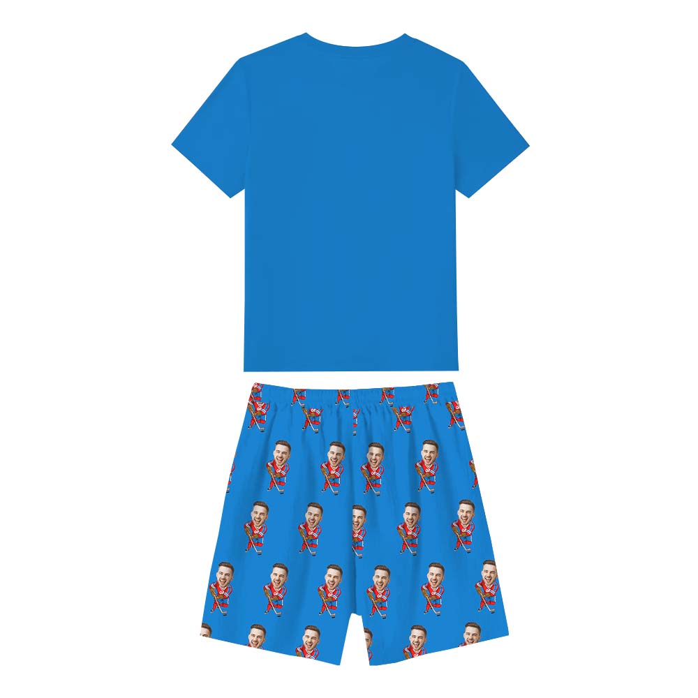 Personalized Ice Hockey With Name Sport Pajama Short Set