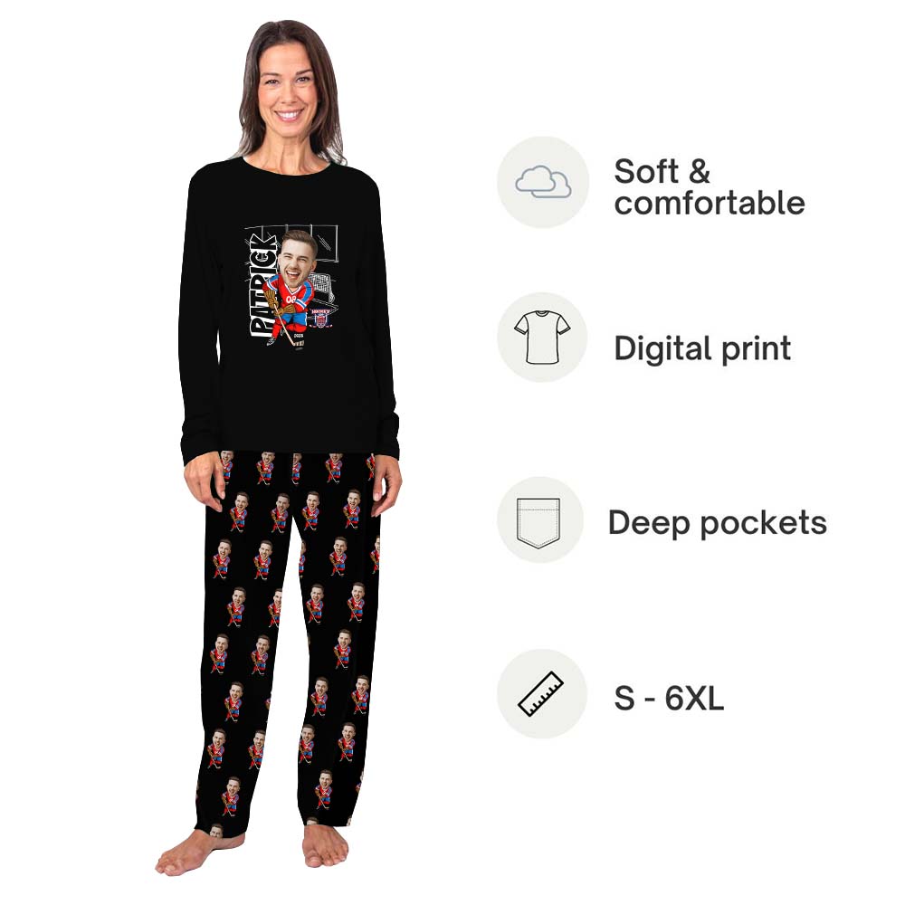 Custom Ice Hockey Owner And Dog Pajamas Custom Ice Hockey Owner And Dog Pajamas