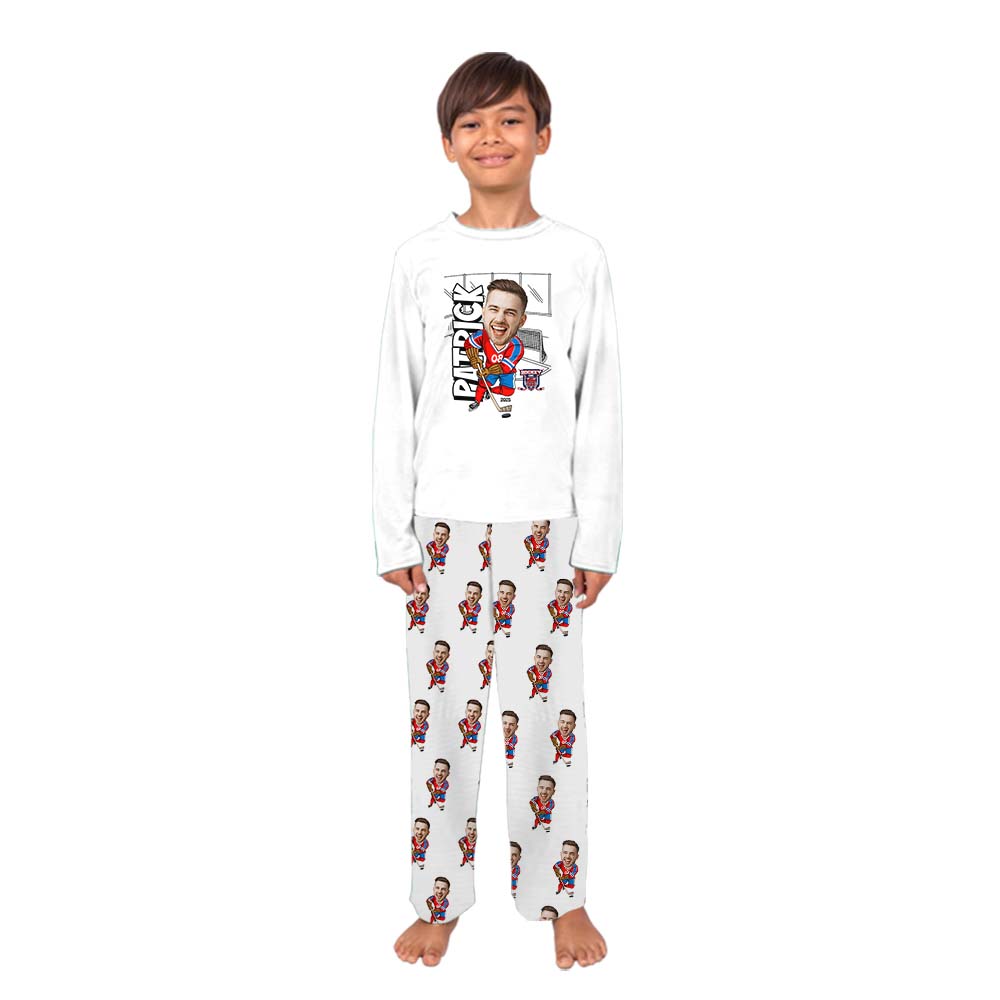 Personalized Face Ice Hockey Family Matching Pajama Sets Personalized Face Ice Hockey Family Matching Pajama Sets