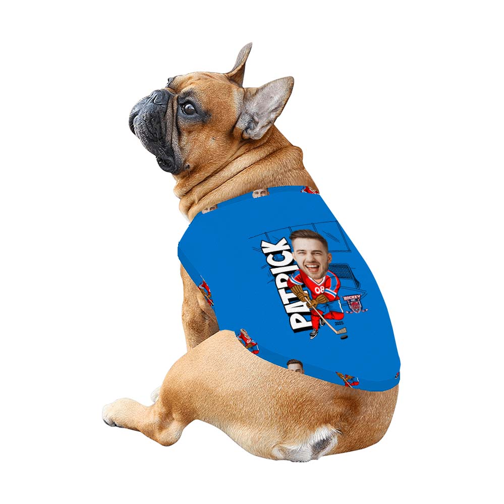 Custom Face Ice Hockey Family Sport Pajamas With Dog Custom Face Ice Hockey Family Sport Pajamas With Dog