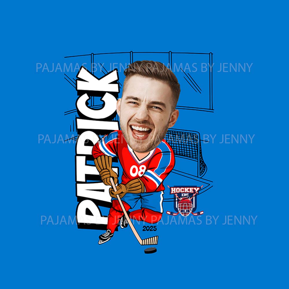 Custom Face Ice Hockey Family Sport Pajamas With Dog Custom Face Ice Hockey Family Sport Pajamas With Dog