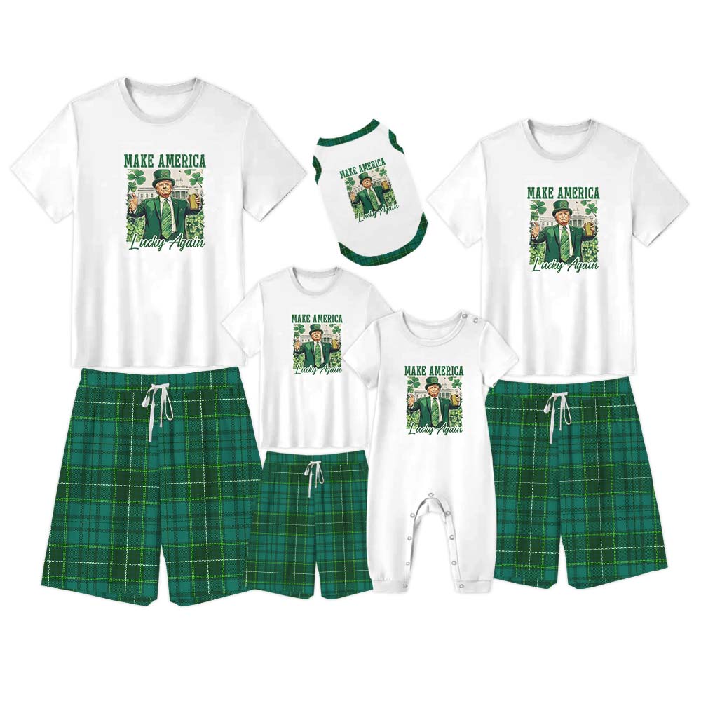 Patrick’s Day Trump Make America Lucky Again Pajamas Tshirts And Shorts Patrick’s Day Trump Make America Lucky Again Pajamas Tshirts And Shorts