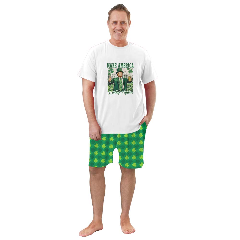 Make America Lucky Again Patrick’s Day Pajama Short Set Make America Lucky Again Patrick’s Day Pajama Short Set