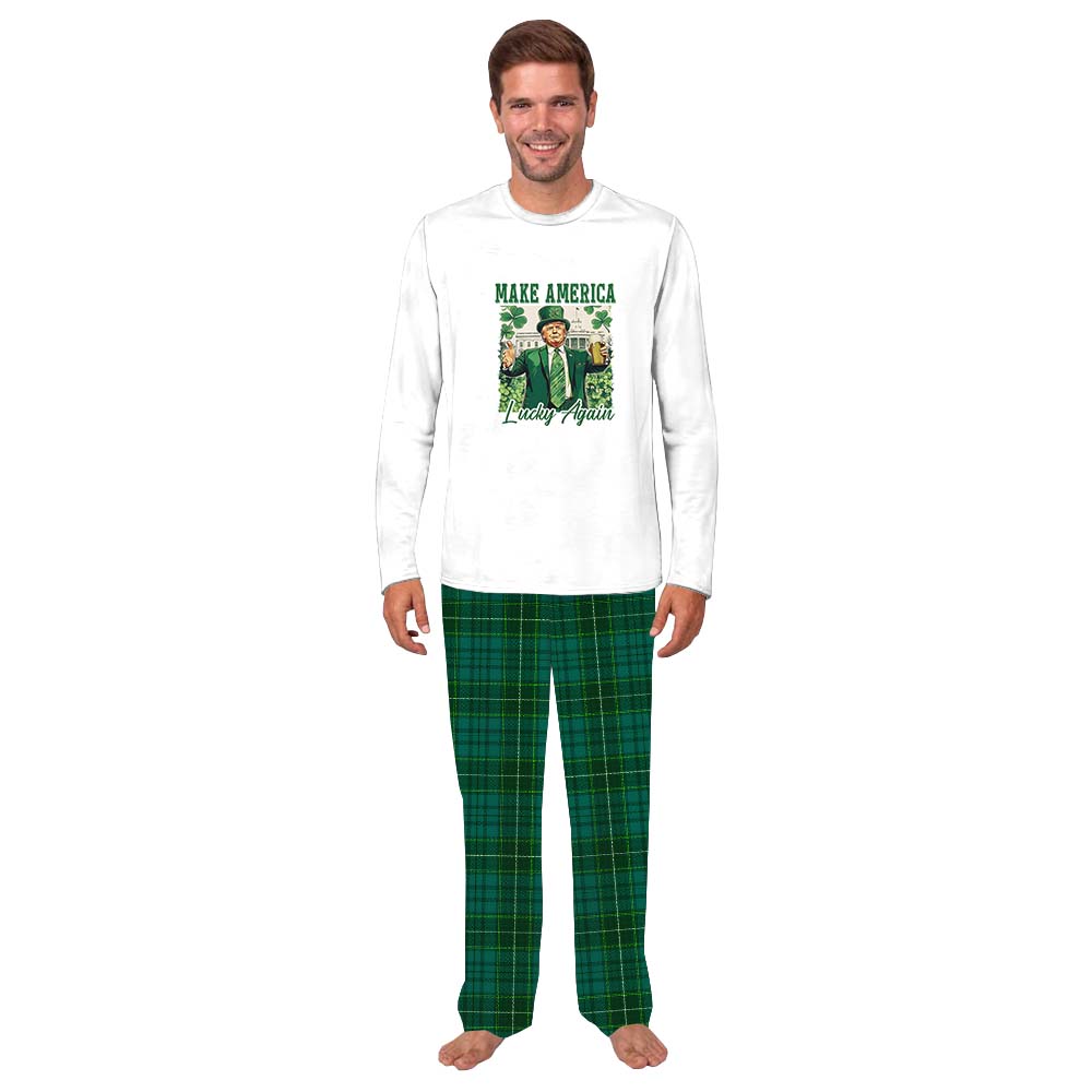 Make America Lucky Again Patrick’s Day Owner And Dog Pajamas Make America Lucky Again Patrick’s Day Owner And Dog Pajamas