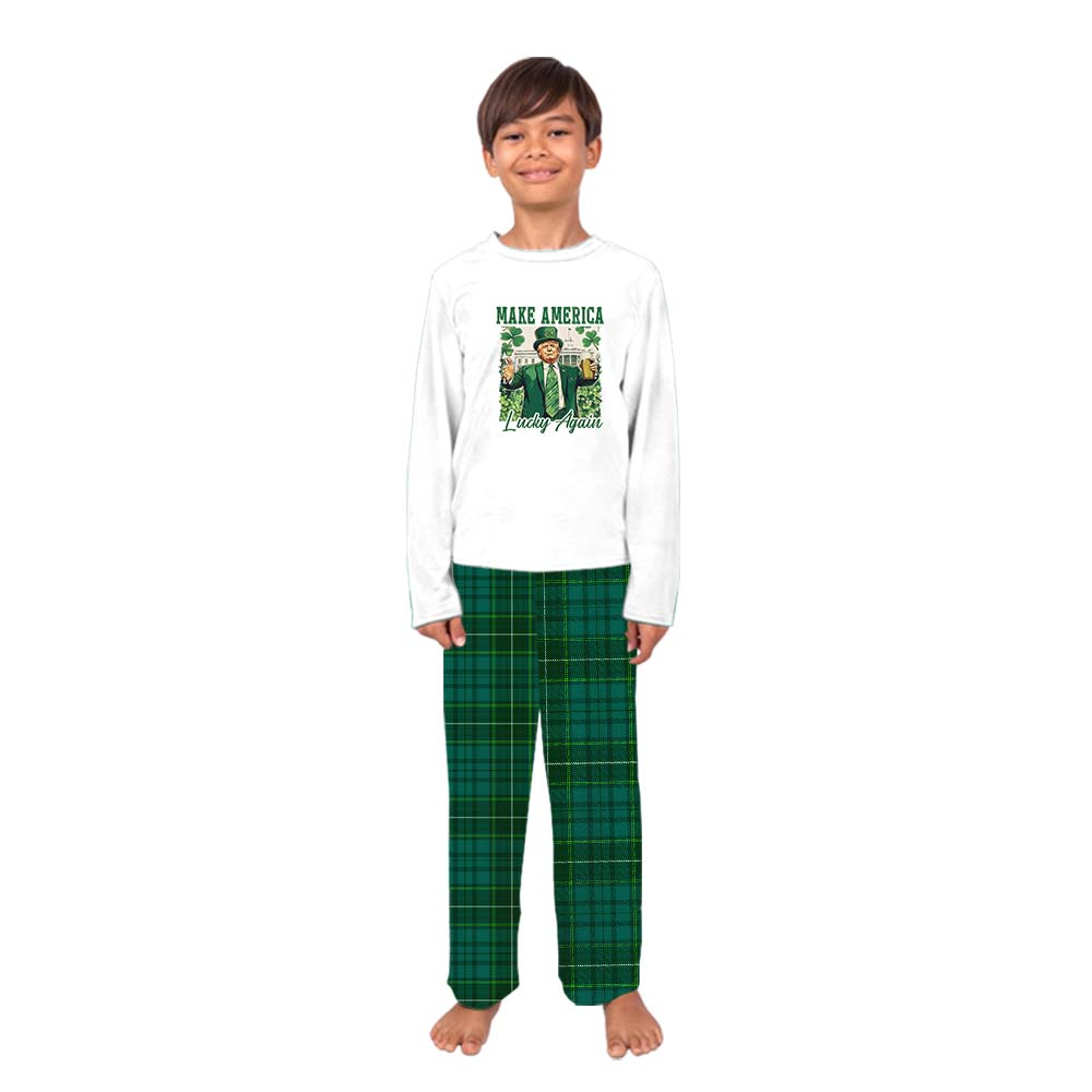 Make America Lucky Again Patrick’s Day Owner And Dog Pajamas Make America Lucky Again Patrick’s Day Owner And Dog Pajamas