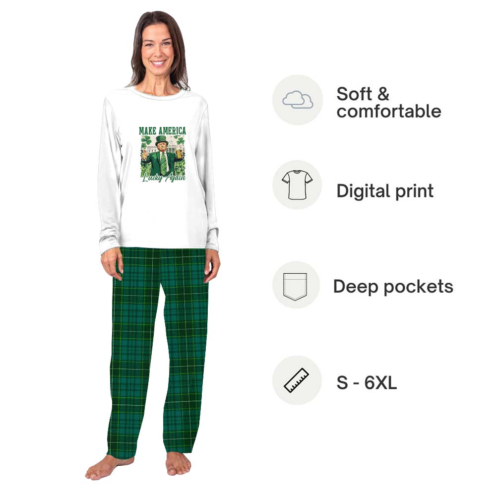 Make America Lucky Again Patrick’s Day Owner And Dog Pajamas Make America Lucky Again Patrick’s Day Owner And Dog Pajamas