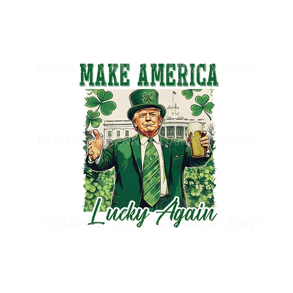 Festive Patrick Trump Make America Lucky Again Pajamas For Family And Pet Festive Patrick Trump Make America Lucky Again Pajamas For Family And Pet