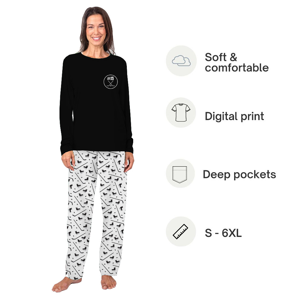 Personalized Your Hockey PJs Front And Back Personalized Your Hockey PJs Front And Back