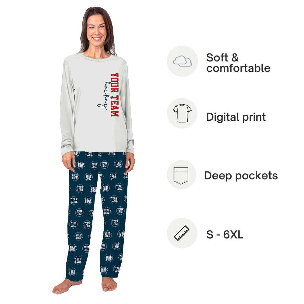 Unique Custom Logo Name Number Hockey Jammies