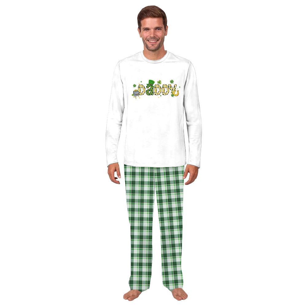 Personalized Name St. Patrick's Day Matching Family PJs Plaid