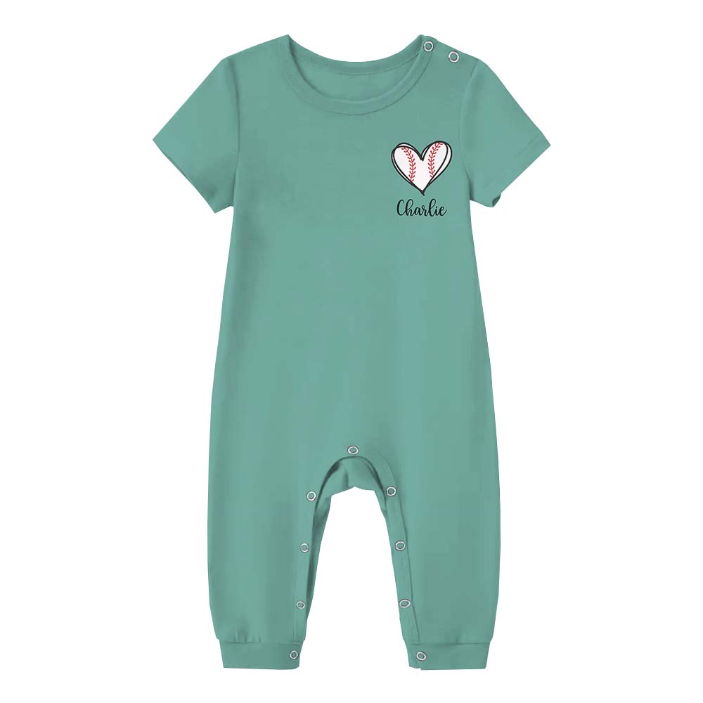 Personalized Baseball Heart Pajamas Tshirts And Shorts Personalized Baseball Heart Pajamas Tshirts And Shorts