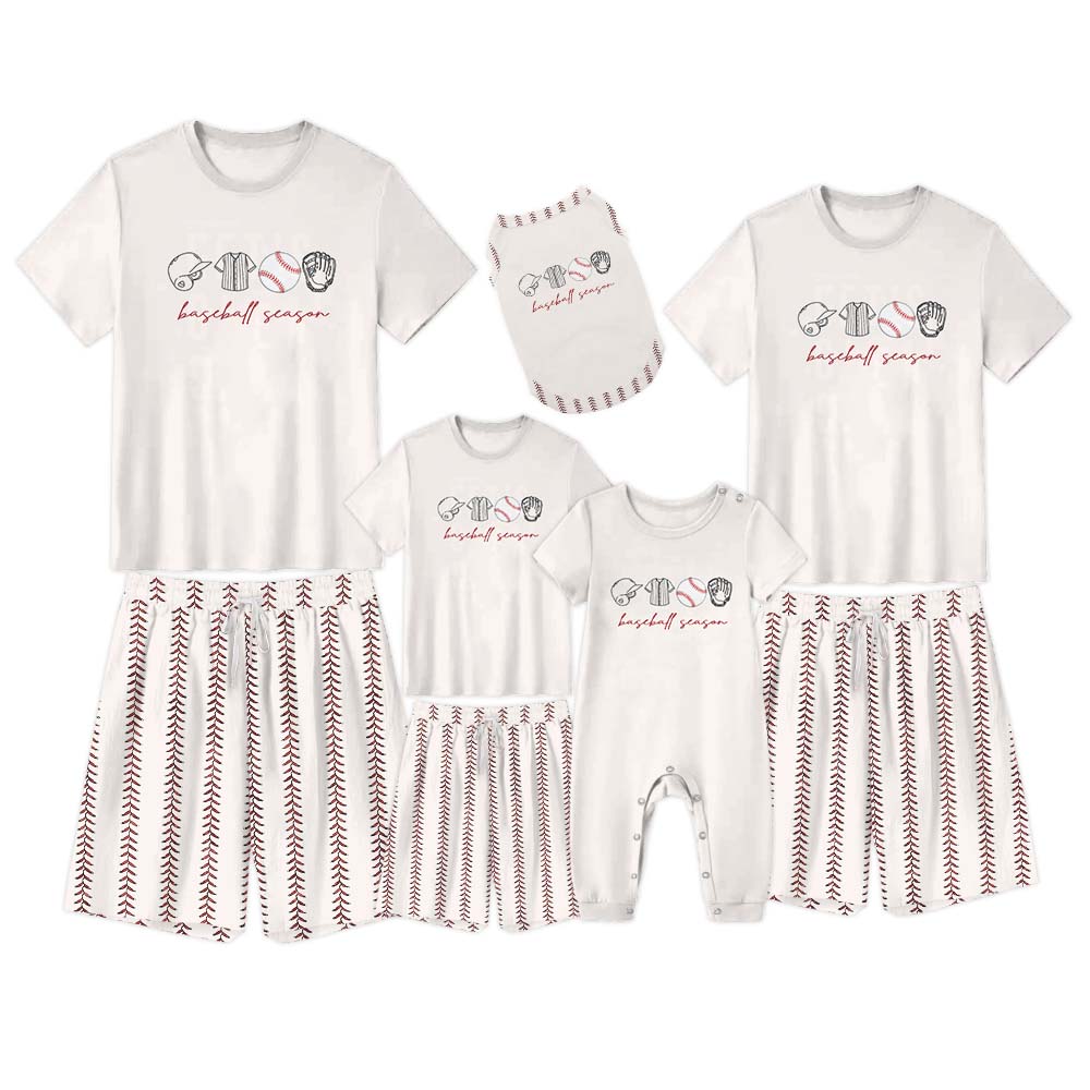 Festive Baseball Season Matching Pajamas Sport Festive Baseball Season Matching Pajamas Sport