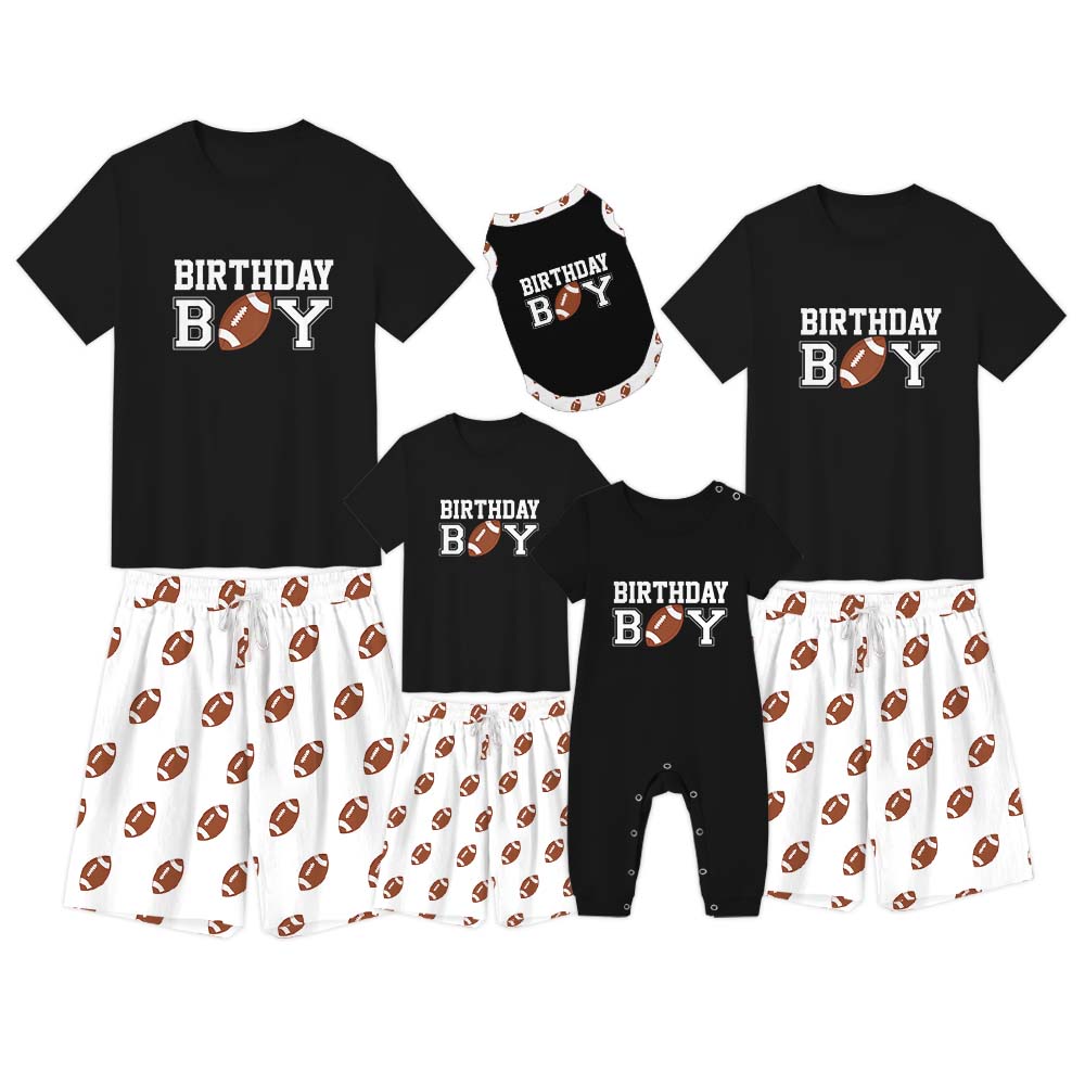 Sporty Football Matching Family Pajamas With Dogs Short Sleeves Sporty Football Matching Family Pajamas With Dogs Short Sleeves