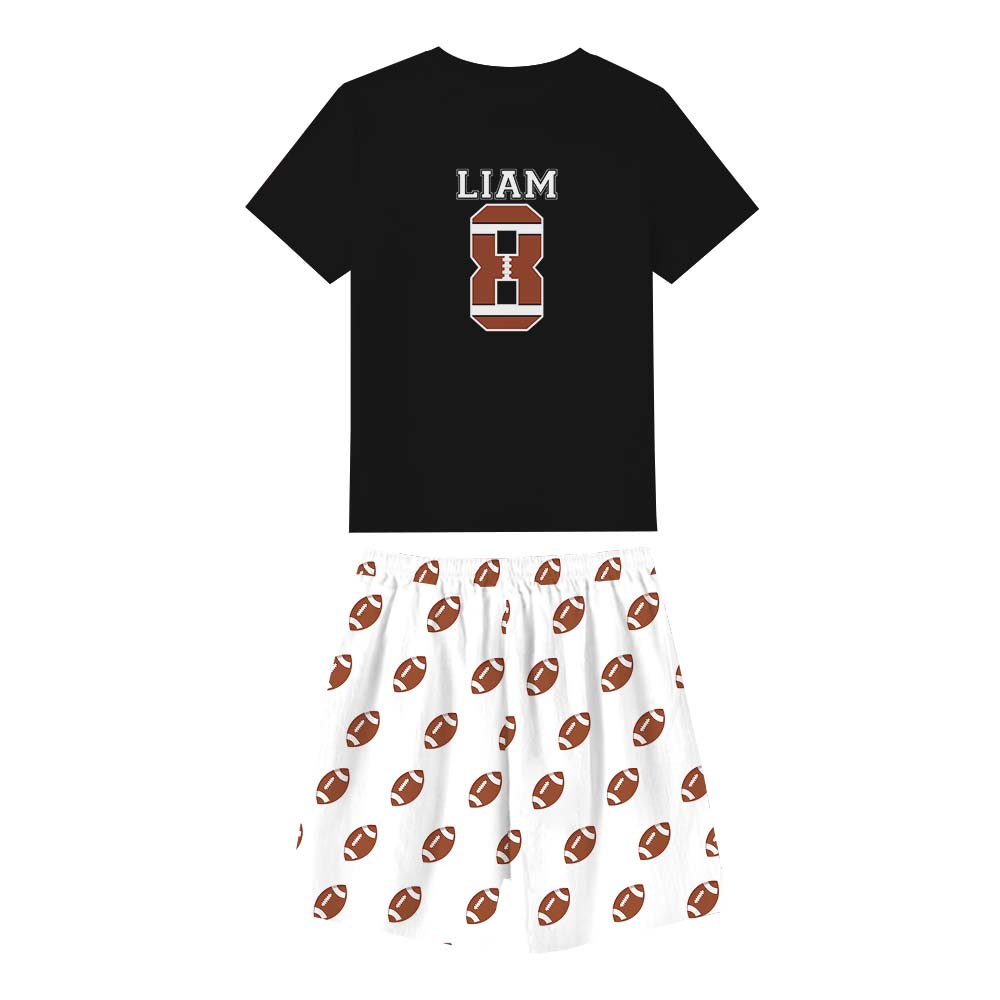 Sporty Football Matching Family Pajamas With Dogs Short Sleeves Sporty Football Matching Family Pajamas With Dogs Short Sleeves