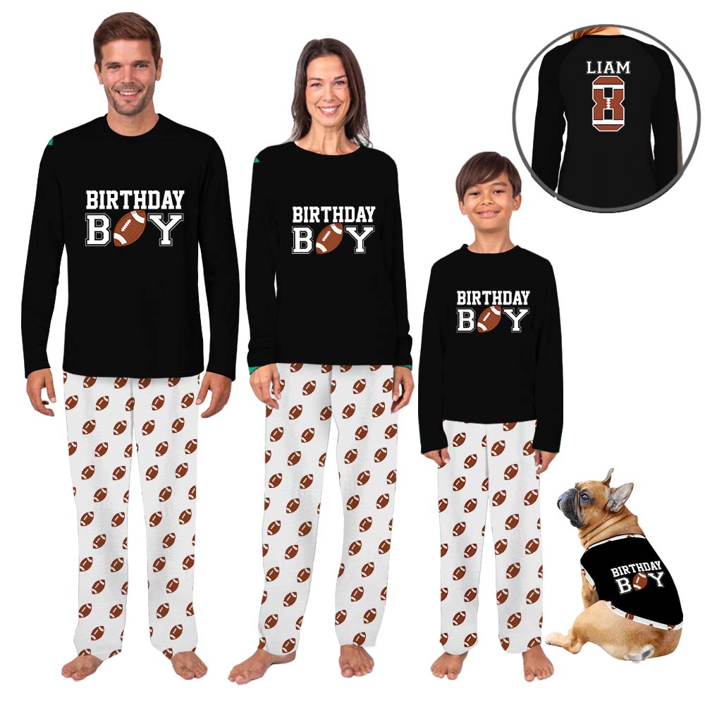 Unique Football Matching Family Pajamas With Dogs With Name